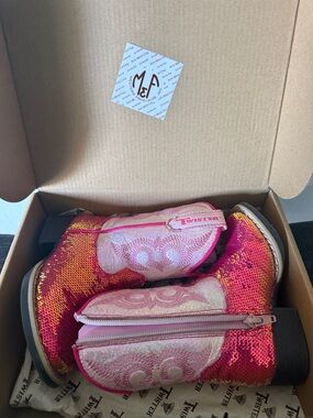 Twister Kids Hot Pink Sequin Cowboy Boots